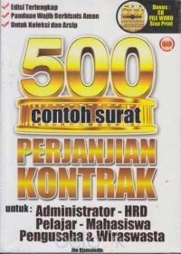 500 Contoh Surat Perjanjian Kontrak untuk: Administrator-HRD, Pelajar-Mahasiswa, Pengusaha & Wiraswasta